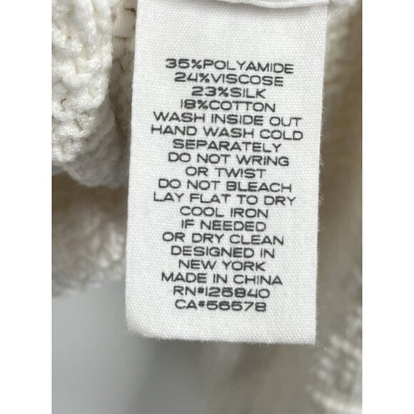 Intermix Silk Blend Knot White Cardigan Sweater Gold Buttons Sz 12 - Picture 6 of 7